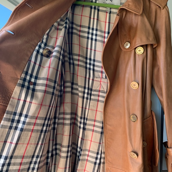 Vintage Leather Burberry Trench Coat - Picture 4 of 5